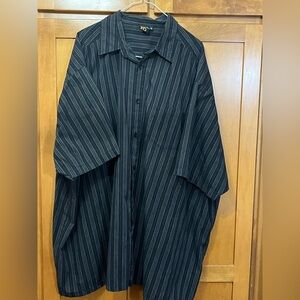 Roadster original Black Striped Button-Up Shirt, Mechanic Shopwear Size 3X